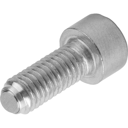 Ball-End Thrust Screw W Head, Form:B Flattened Ball, M12, L=30, Stainless Bright, Comp:Stainless
